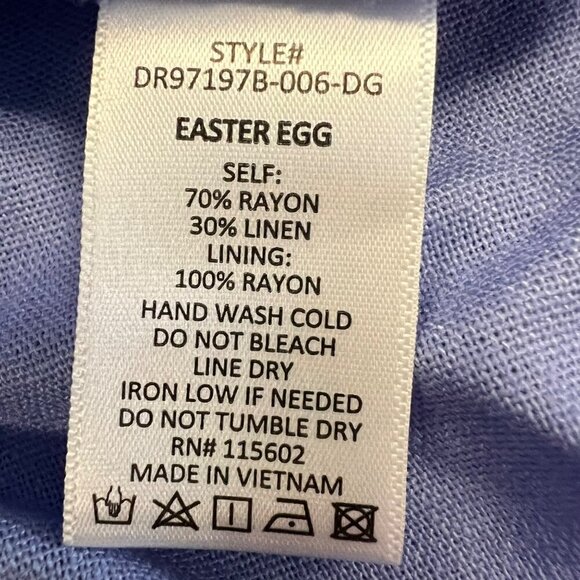 Lush Women's Square Neck Sheath Dress Blue Violet Size Medium Ruffle Hem - Picture 9 of 9